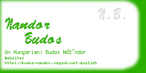 nandor budos business card